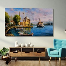 Tekli Yatay Kanvas Duvar Tablosu Istanbul Manzara Resmi, 40 x 30
