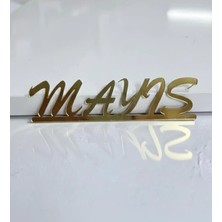 Ege Concept Life Mayıs Yapışkanlı Pleksi Pasta Süsü Gold - 7.5x2 cm
