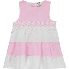 Civil Baby Renkli Roba Dantelli 6-18 Ay Elbise - Pembe