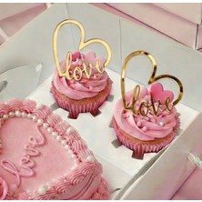 Ege Concept Life Love Cup Cake Boy Pleksi Pasta Süsü Gold - 5x5 cm