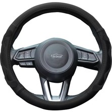 Solveks FXF-442 Direksiyon Kılıfı Poşetli Geçme 38CM 3 Boyutlu Noktalı Siyah Siyah Ithal Premium