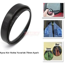 Solveks BR0221233 Ayna Kör Nokta Yuvarlak 75MM  Ayarlı Siyah Ithal Premium