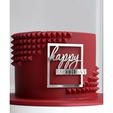 Ege Concept Life Kod 1 Happy Birthday Pleksi Pasta Süsü Gümüş - 10X11 cm