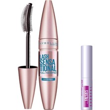 Maybelline New York Lash Sensational Yelpaze Etkili Suya Dayanıklı Siyah Maskara 9.4 ml &amp; Mini