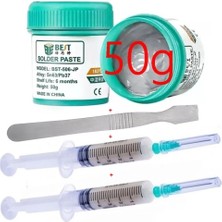 MHM Solder BST-509 Krem Lehim Best 50G Sıvı Lehim ve Flux Lehim Toplamave Metal Düz Uçlu Spatula Seti ST08