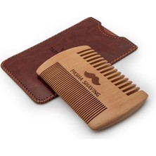 Pasha Shaving Premium Ahşap Sakal &amp; Bıyık Tarağı, Çift Taraflı Diş Yapısı, Doğal Ahş