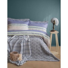 Apricitas Home Çift Kişilik Pisagor İndigo Timeless Yatak Örtüsü Nevresim Prime Set