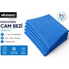 Muggio 40X50 Mikrofiber Cam Bezi, Cam Silme Bezi Iz Tüy Hav Bırakmaz Ayna Parlatma Bezi 5 Adet