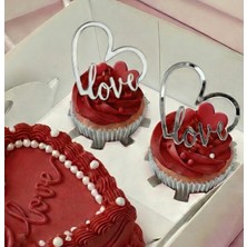 Ege Concept Life Love Cup Cake Boy Pleksi Pasta Süsü Gümüş - 5x5 cm