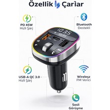 Solveks Meax C35 Mp3 Wıreless Fm Transmıtter Hızlı Şarj Çakmak Soketi 35W Dual Usb+Type-C Ithal Premium