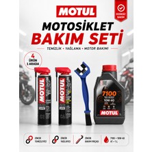 Motul Motosiklet Bakım Seti 7100 10W-40 4t 1l + C1 C4 400 ml ve Zincir Fırçası
