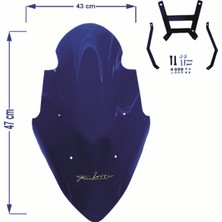Motospartan BAJAJ PULSAR NS 200 SİPERLİK CAMI MAVİ 47X43CM 4MM