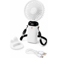 Busstier LED Göstergeli Taşınabilir Mini El Fanı | 5 Kademeli Sessiz USB Şarjlı Katlanabilir Masaüs...