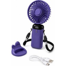 Busstier LED Göstergeli Taşınabilir Mini El Fanı | 5 Kademeli Sessiz USB Şarjlı Katlanabilir Masaüs...