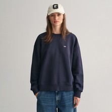 Gant Kadın Lacivert Relaxed Fit Bisiklet Yaka Sweatshirt