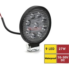 Solveks BR3010506 Çalışma Lambası 9 LED Yuvarlak  27W  10-30V Ithal Premium