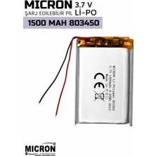 Micron 803450 3.7V 1500MAH Li-Polymer (Li-Po) Şarj Edilebilir Pil – Lityum Polimer Batarya