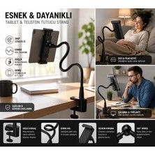 Jolita iPad 9.7 2018 6.nesil Uyumlu 360° Dönebilen Esnek Masa Kenarı Tablet ve Telefon Tutucu Stand