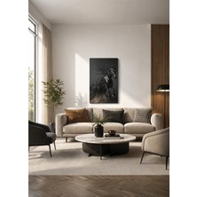 Zera Wall Mdf Tablo Koşan Siyah At Görseli – Güç ve Özgürlük Temalı Salon, Genç Odası ve Ofis Duvar Dekorasyonu