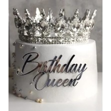 Ege Concept Life Birthday Queen Pleksi Pasta Süsü Gümüş - 11X6 cm