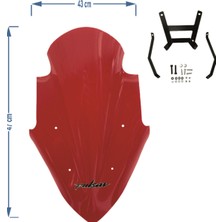 Motospartan BAJAJ PULSAR NS 200 SİPERLİK CAMI KIRMIZI 47X43CM 4MM
