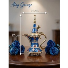 Atay Garage Taşlı ve Emaye Işlemeli Otantik Ibrik Biblo - Lüks Dekoratif Objeler (17 Cm)