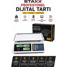 Staxx Power 40 kg Dijital Terazi | 2 gr Hassasiyet | Şarjlı LCD Elektronik Market Manav Kasap Pazarcı Tartısı
