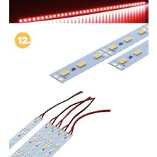 Burul Alüminyum Çubuk Bar LED Kırmızı Işık 100 cm 12V 5 Adet