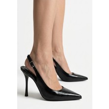 Shoegar Flar Siyah Rugan Topuklu Ayakkabı