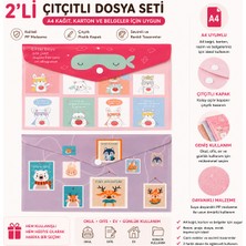 Fly Color Desenli Çıtçıtlı Dosya Seti 2 Adet