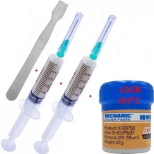 Smnr Mechanic Krem Lehim Solder Paste 183°C 42G Flux Lehim Toplama ve Metal Düz Uçlu Açma Spatula SET01