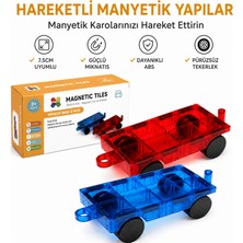 2 Adet Manyetik Araç Tabanı, 7.5 cm Manyetik Karo Uyumlu Araç Eklentisi