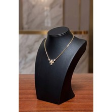 Doyonix Modern Tasarımlı Plastik Kolye Stand- Takı Sergileme ve Düzenleme Büstü Beyaz & Siyah Model