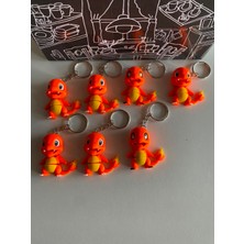 Pulvento Charmander Anime Figür 3D Baskı Anahtarlık 1 Adet Charmander Anahtarlık