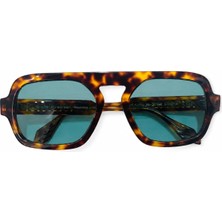 Siera Eyewear Siera Aura C002-TIF Havana Çerçeve Yeşil Cam Unisex Güneş Gözlüğü