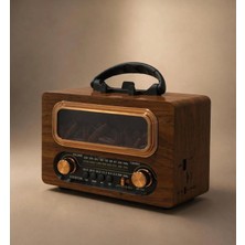 Everton RT-731 Şömine Görselli Nostaljik Bluetooth Hoparlör Fm/am/sw 3 Bant Şarjlı Retro Radyo USB Tf