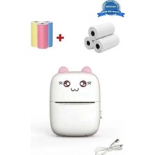 Nemere Mini Fotoğraf Yazıcı Kablosuz Etiket Yazıcı Baskı Makinesi Ios Android Uyumlu Termal Printer Pembe