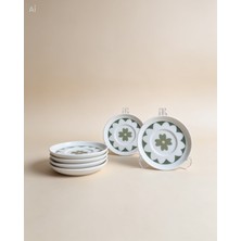 Tezyinat Wood Zühre Yeşilyonca Porselen 6'lı Çay Tabağı