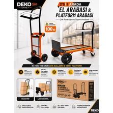 Deko Turkey 100 kg 2'si 1 Arada Katlanır El Arabası Taşıma Arabası | Çok Fonksiyonlu Çelik Yük Taşıma Arabası