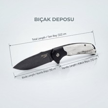 Bıçak Deposu Malkoçoğlu Avcı Kamp Outdoor Çakı - Siyah Kaplama Namlu Şık Tasarım Çakı