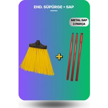 Blackbird Home Endüstriyel Düz Süpürge Sert + Metal Sap 3 Parça