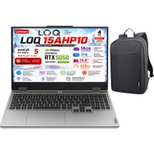 Lenovo Loq 15AHP10 Amd Ryzen 5 220 16GB 1tb SSD Rtx 5050 8gb (100W) 15.6" Fhd IPS Panel 144Hz Windows 11 Pro Taşınabilir Bilgisayar 83JG009TTR B210 Çanta Hediyeli