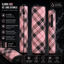 Zigver Iqos Illuma One Kılıf Ekose Desenli Pink(Terrea ile Çalışan Cihaza Uygundur)Sadece Kılıftır