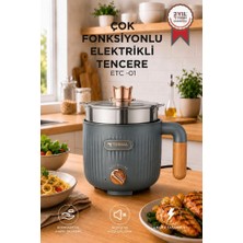 Torima Çok Fonksiyonlu Elektrikli Çelik Tencere Buharlı Yağda Pilav Yemek Pişirme Makinesi ETC01 Antrasit