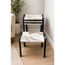 Netoc Zigon Sehpa 4lü Metal Ayaklı 45X33