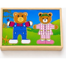 Bakgelal Ahşap Ayıcık Eşleştirme Yapbozu Montessori Eğitici Ahşap Puzzle Çocuk Zeka Gelişim Oyuncağı