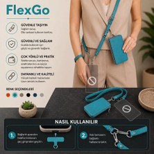 PLM Flexgo Ikisi Birarada Eller Serbest Telefon Askısı ve Cüzdan Seti- Tüm Telefon Modelleri Ile Uyumlu Vegan Deri