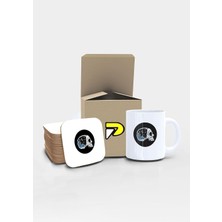 Içen Iskeletor Tasarımlı Baskılı Kupa Bardak Seti Eğlenceli Özel Hediye Mug