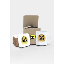 Cat Casus Kedi Tasarımlı Baskılı Kupa Bardak Seti Eğlenceli Özel Hediye Mug