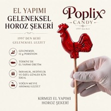 Poplix Horoz Şekeri 12 gr | 20 Adet Hediyelik | Nostaljik Lolipop | Geleneksel El Yapımı